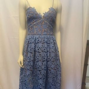 Self-Portrait Blue Lace Midi Dress